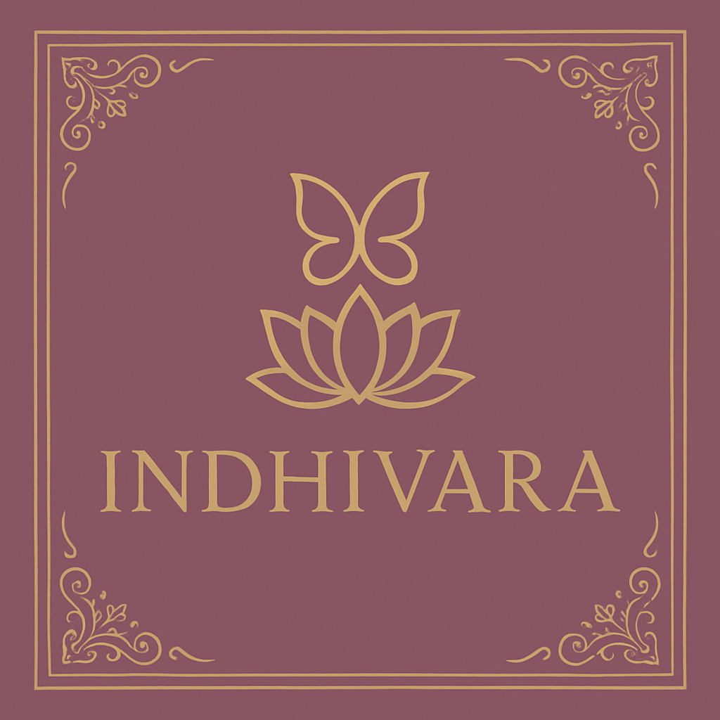 Logo showing Indhivara and Lotus and butterly